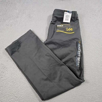 Pantalones Lee Custom Fit Para Hombre 32x32 Gris Vestido Chino Recto Regular Elastizados Nuevos con Etiquetas Foto 1 de 4
