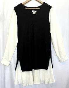 DKNY Colorblock Vestito Cambio Maglione Blusa Camicia Grande Ufficio Preppy Academia - Foto 1 di 13