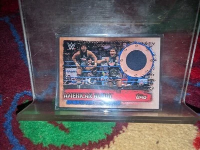 Topps WWE Slam Attax 10th Edition AMERICAN ALPHA Authentic SHIRT MEMORABILIA - Image 1 of 3