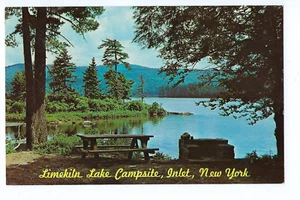 Camping Limekiln Lake, entrada, Nueva York, postal, sin publicar, cromado - Imagen 1 de 2