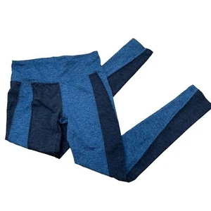 Free People Movement Womens XS Color blocked black and blue smooth leggings - Picture 1 of 6