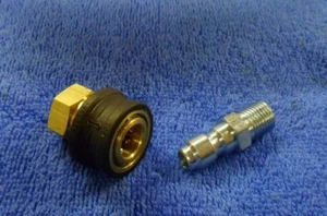 PRESSURE WASHER JETWASH PAIR QUICK RELEASE COUPLINGS MINI 11.6MM X 1/4"BSP MALE - Picture 1 of 9