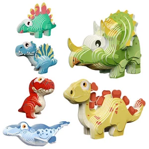 3D Dinosaur Puzzle Toy 3D Coloring Puzzle Kids Self-Assembly Craft Puzzle - Picture 1 of 12