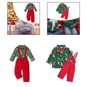 Christmas Outfits Shirt Boys Suit Set for Kids Children Dress up Party Festivals - Picture 1 of 15