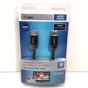 Belkin 10' Gold Plated High Speed HDMI Connector Cable Type A Genuine # AV 10065 - Picture 1 of 10