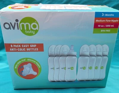 8-10 oz Anti Colic Baby Bottles BPA Free Standard Neck Medium Flow Nipples NEW - Image 1 of 4