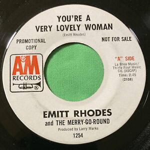 You’re A Very Lovely Woman by Emitt Rhodes (A&M, 1971) Promo Vinyl 45