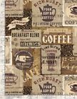 Food Fabric - Coffee Patch Brown Beige - Timeless Treasures YARD