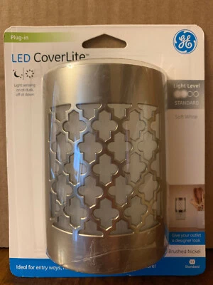 GE Brushed Nickel LED Night Light with Auto On/Off - Image 1 of 4