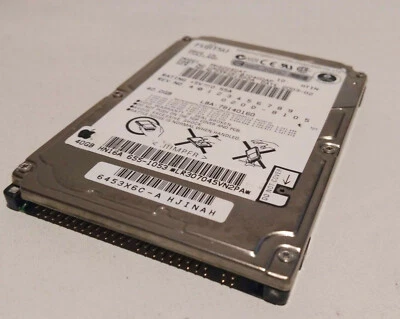 S.M.A.R.T TESTED Fujitsu MHS2040AT 40GB 2.5 IDE HARDDRIVE Apple 655-1055 CA06272 - Image 1 of 4