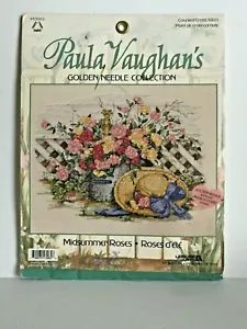 Paula Vaughn's Golden Needle Midsummer Roses Kit 113965 Leisure Arts - Picture 1 of 7