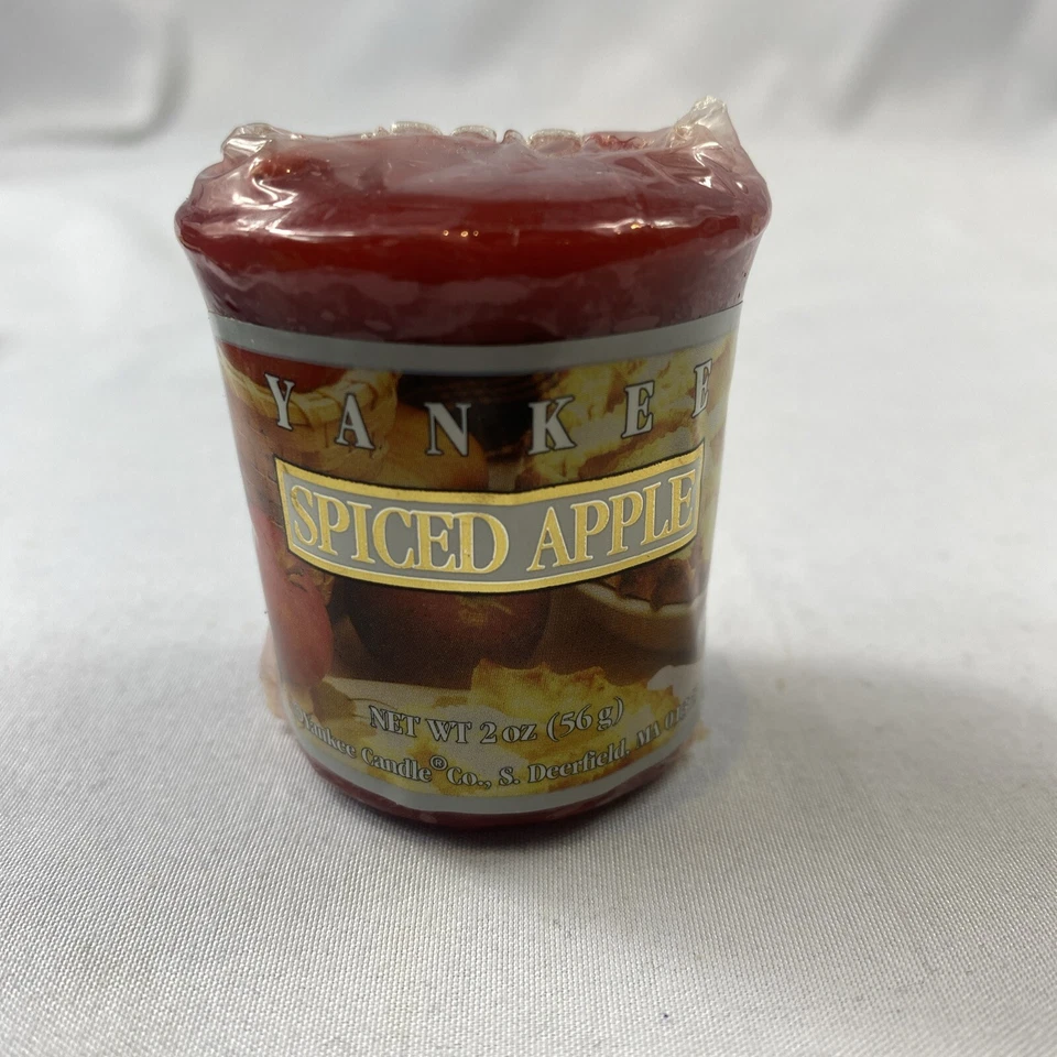 New & Sealed VTG Yankee Candle Original SPICED APPLE Votive Autumn Fall - Image 1 of 4