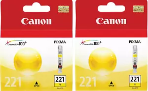 Nuevos cartuchos de tinta genuinos Canon CLI-221 AMARILLO 2 PIEZAS PIXMA MX860 PIXMA MX870 - Imagen 1 de 3