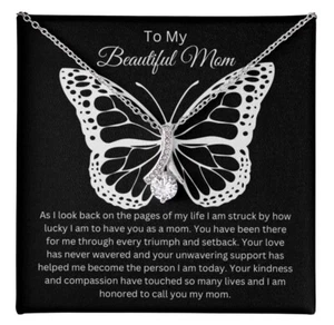 TO MY BEAUTIFUL MOM NECKLACE SOFT BOX GIFT HOLIDAY BIRTHDAY MOTHER’S DAY GIFT - Picture 1 of 18