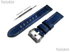 Blue Brushed Leather Band Strap For Garmin Approach S12 S42 And Venu  B20
