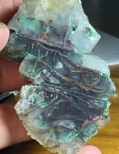 Chrysokoll Kupfer versteinertes Holz indonesisch selten schön natürlich unbehandelt #G - Bild 1 von 23