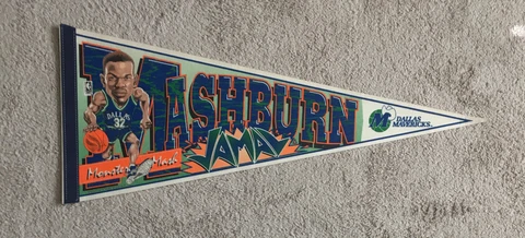 VINTAGE DALLAS MAVERICKS JAMAL MASHBURN FELT PENNANT WINCRAFT SALEM NBA Cover