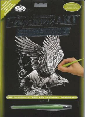 Engraving Art Kit Silver Foil Screaming Griffin 8"x10" Tool Royal Langnickel New - image 1 of 3