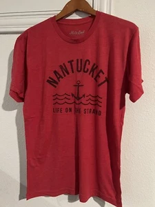 NANTUCKET LIFE ON THE STRAND MILE END SPORTSWEAR MENS UNISEX T-SHIRT RED LARGE L - Picture 1 of 3