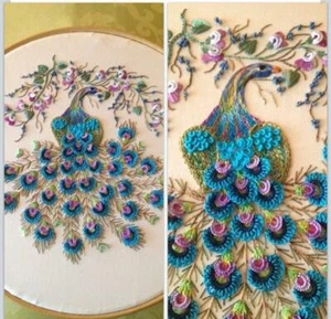Lili - Majestic Peacock, an Advanced Brazilian Embroidery Pattern - Picture 1 of 3