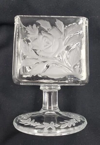 **VTG INTAGLIO FLORAL CIGARETTE, BUSINESS CARD, TOOTHPICK HOLDER GLASS 1930's** - Picture 1 of 5
