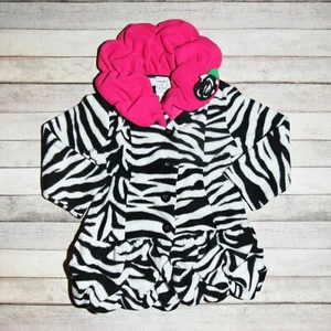 Mack & Co Toddler Girls Size 4T Zebra Print Ruffled Coat - Picture 1 of 9