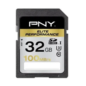 PNY Carte SDHC Elite Performance 32 GB 100 MB/S Classe 10 UHS-1 U3 - Photo 1 sur 2