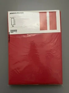New Original Ikea ANNALOUISA Curtains Pair, 2 Panels, 57" x 98" Red 100% Cotton - Picture 1 of 7