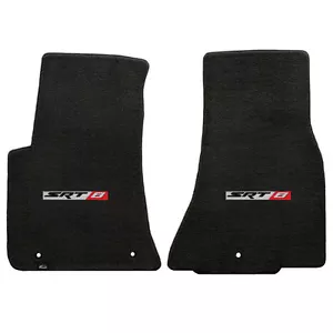 2011 + Challenger 2pc Ebony Black Ultimat Floor Mats Set - Plata y rojo SRT8 Logo - Imagen 1 de 6