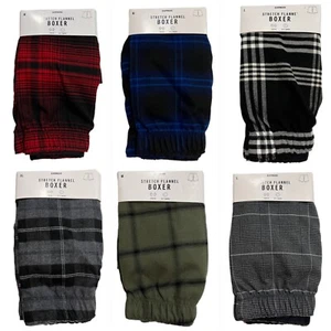 Neu mit Etikett Express Herren Stretch Flanell Boxer Unterwäsche S-M-L-XL rot blau schwarz grau - Bild 1 von 25