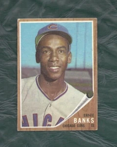 1962 Topps Baseballkarte #25 Ernie Banks Chicago Cubs Ecke Falten Einheitsgröße + - Bild 1 von 2