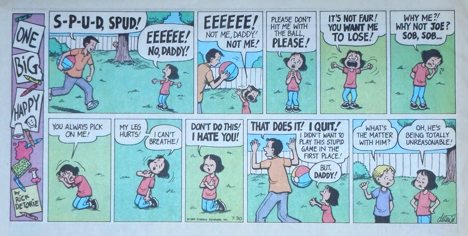 One Big Happy by Rick Detorie - lot of 23 full color Sunday comics - late 1989 - image 1 of 1