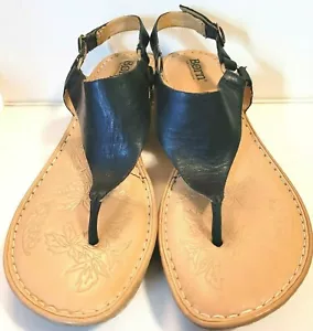 SANDALI COMODI IN PELLE BLU NATI SLINGBACK TANGA ZEPPA TACCO DONNA TAGLIA 9 - Foto 1 di 7