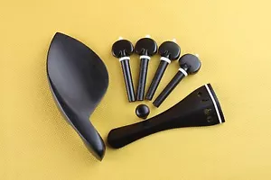 1 juego de accesorios de violín Luthier ébano talla 4/4 muy bonitos, piezas de violín - Imagen 1 de 2