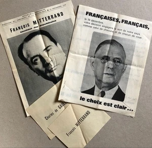 Professions de foi de Gaulle/Mitterrand + Bulletins Élection présidentielle 1965 - Imagen 1 de 7