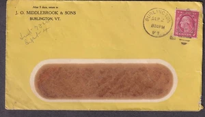 1919 2c Washington coil cover J O Middlebrook & Sons seeds Burlington Vermont - Picture 1 of 2