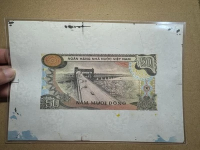 50 Dong Proof Back Uniface Banknotes Viet Nam 1985 UNC Rare_LDP Shop. - Image 1 of 4