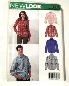 NEW LOOK Sewing Pattern 6232 Misses Womens Men Shirt, Blouses Sz 8-18 XS-XL - Picture 1 of 5
