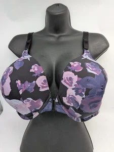 46DD TORRID Camiseta Perfecta Sujetador Cierre Frontal Ciruela Jaspeada Ligeramente Forrada UW - Imagen 1 de 10