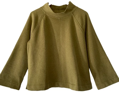 Sudadera J. Jill Cuello Simulado Costura Acogedora Forrada de Vellón Verde Oliva Talla MP NUEVA SIN ETIQUETAS Foto 1 de 4