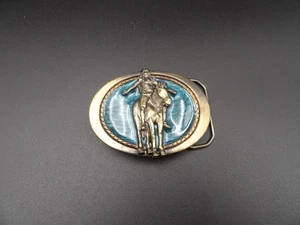 Great American Buckle Co 1982 Blet Buckle Indianer zu Pferd Serie 353 - Bild 1 von 9