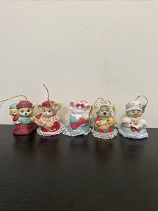 JASCO CARING CRITTER CHIMERS Porzellan Glocke Weihnachtsschmuck Set Vintage Lot 5 - Bild 1 von 6