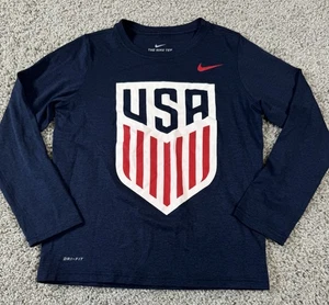 Nike Dri Fit US Fußball Langarm The Nike Tee Athletic Cut T-Shirt Jugend Med - Bild 1 von 7