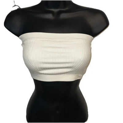 Victoria's Secret PINK Wireless Sport Bralet strapless Bandeau Bra Small White  - Image 1 of 4