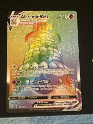 Pokémon TCG Alcremie VMAX Shining Fates 073/072 Rainbow Secret Rare NM - Image 1 of 4