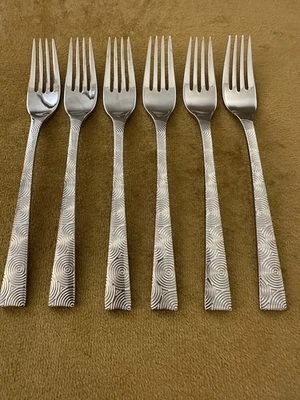 (6) SALAD FORKS Dansk Stainless Flatware Circlet - Image 1 of 4