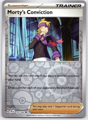 Morty's Conviction - Uncommon SV05: Temporal Forces Reverse Holo 155/162 NM - Image 1 of 2