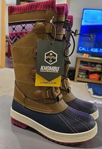 MÄDCHEN KHOMBU PULLOVER STIL WASSERDICHT WINTERSTIEFEL ~ TOFFEE GRÖSSE 12 NEU - Bild 1 von 7