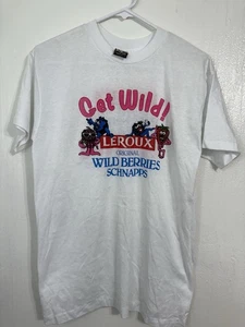 Vintage Leroux Wild Berries Schnapps T Shirt Large Double Sided Single Stitch - Picture 1 of 10
