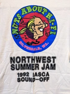 Vintage 1992 Single Stitch Northwest Hi-Fi Summer jam Hanes Beefy-T USA XL - Picture 1 of 9